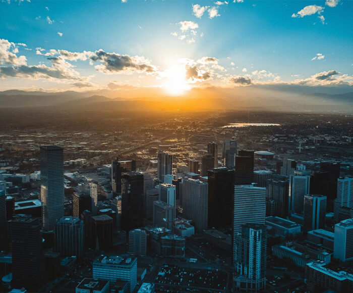 Aerial view of the Denver Skyline