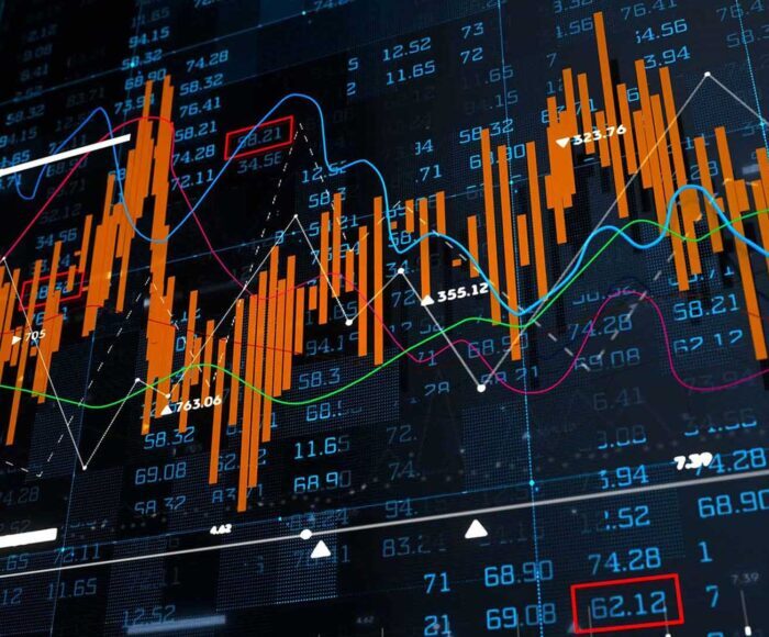 Stock market chart on computer